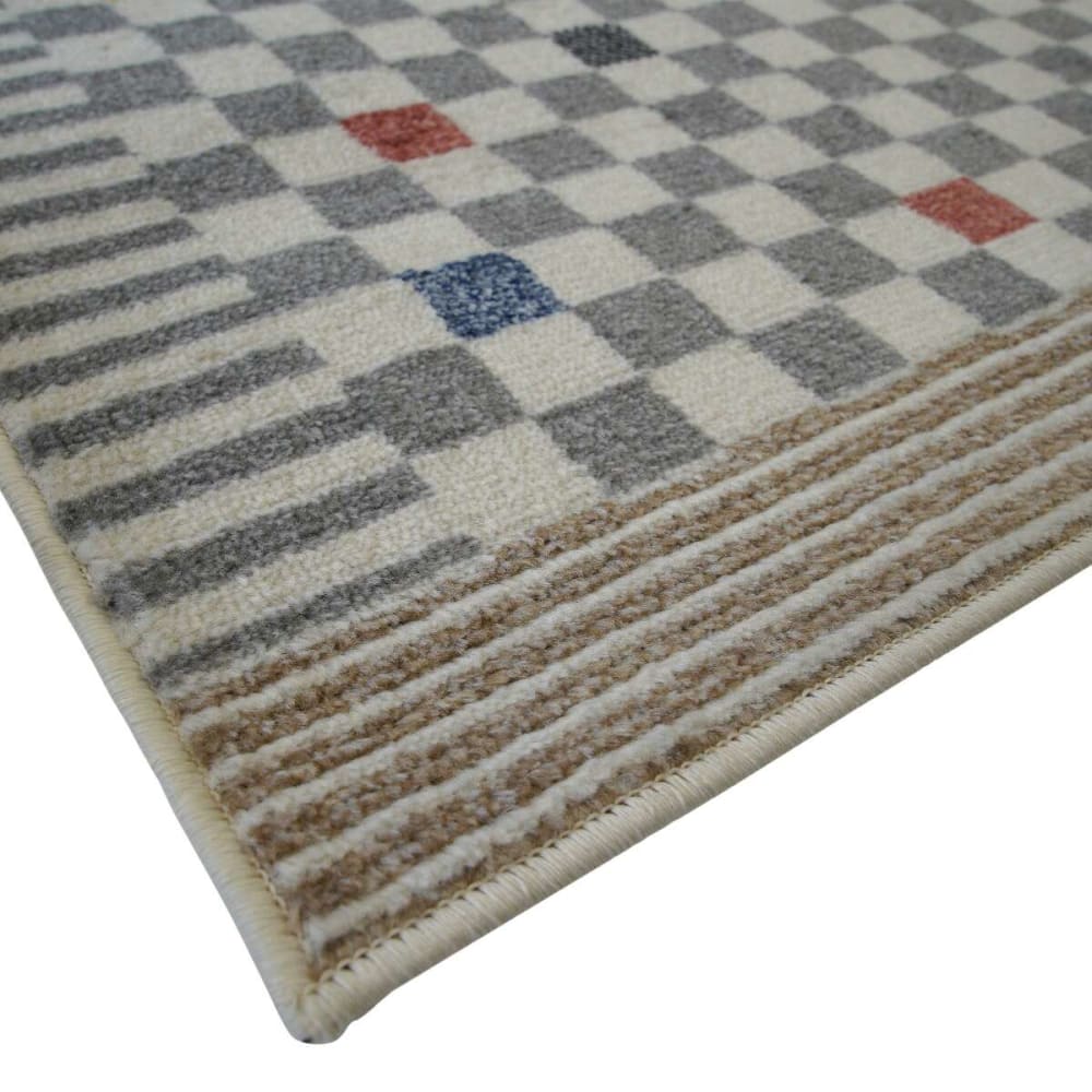Tapis effet laineux motif damier multicolore 195x270 — vue 4