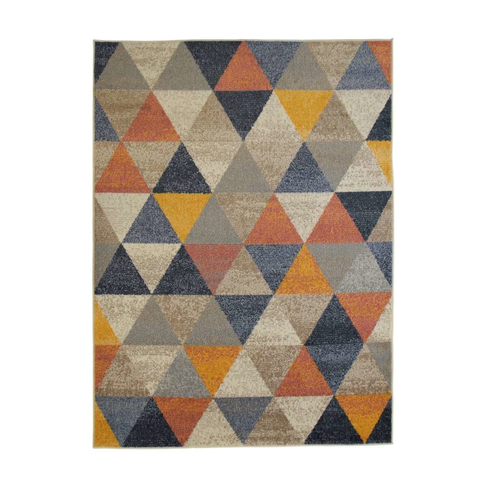 Tapis  doux scandinave géométrique multicolore 133x170