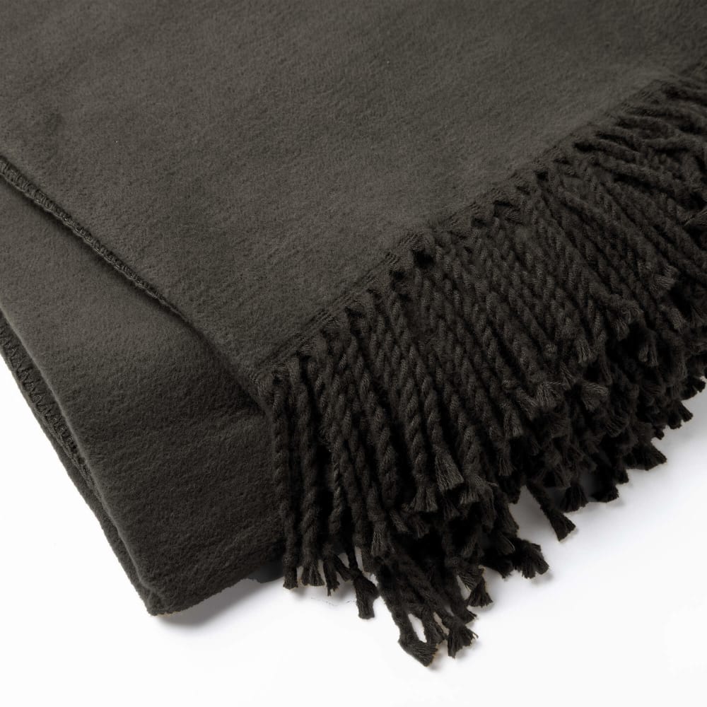 HOII Luxuriöses Plaid der Marke Hoii. 60% Baumwolle und 40% Acryl. Schwarz