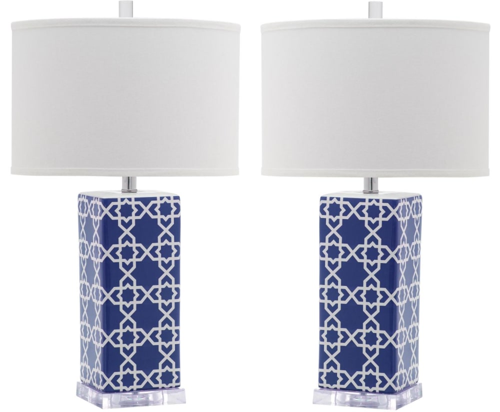 Safavieh 2er-Set tischlampen aus Keramik/Acryl, Marineblau style modern - Keramik