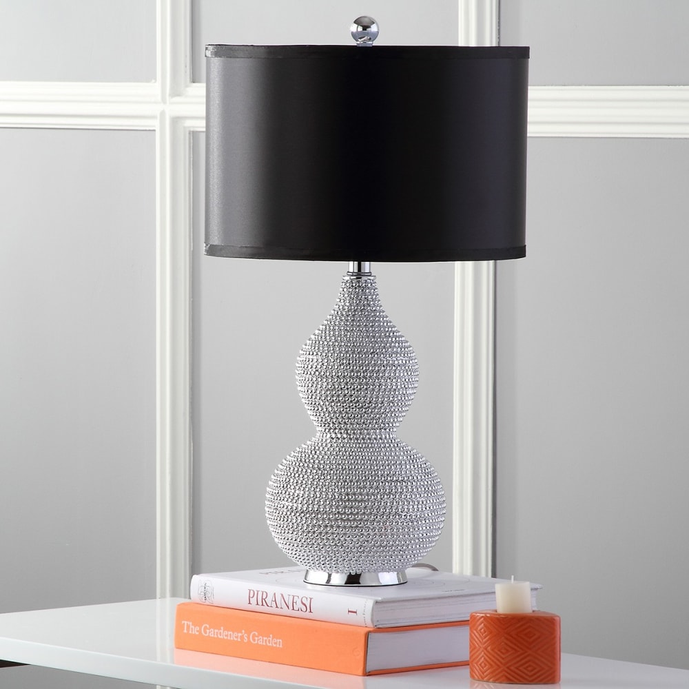Safavieh 2er-Set tischlampen aus Versilbertes Polyresin, Silber style modern Silber Harz