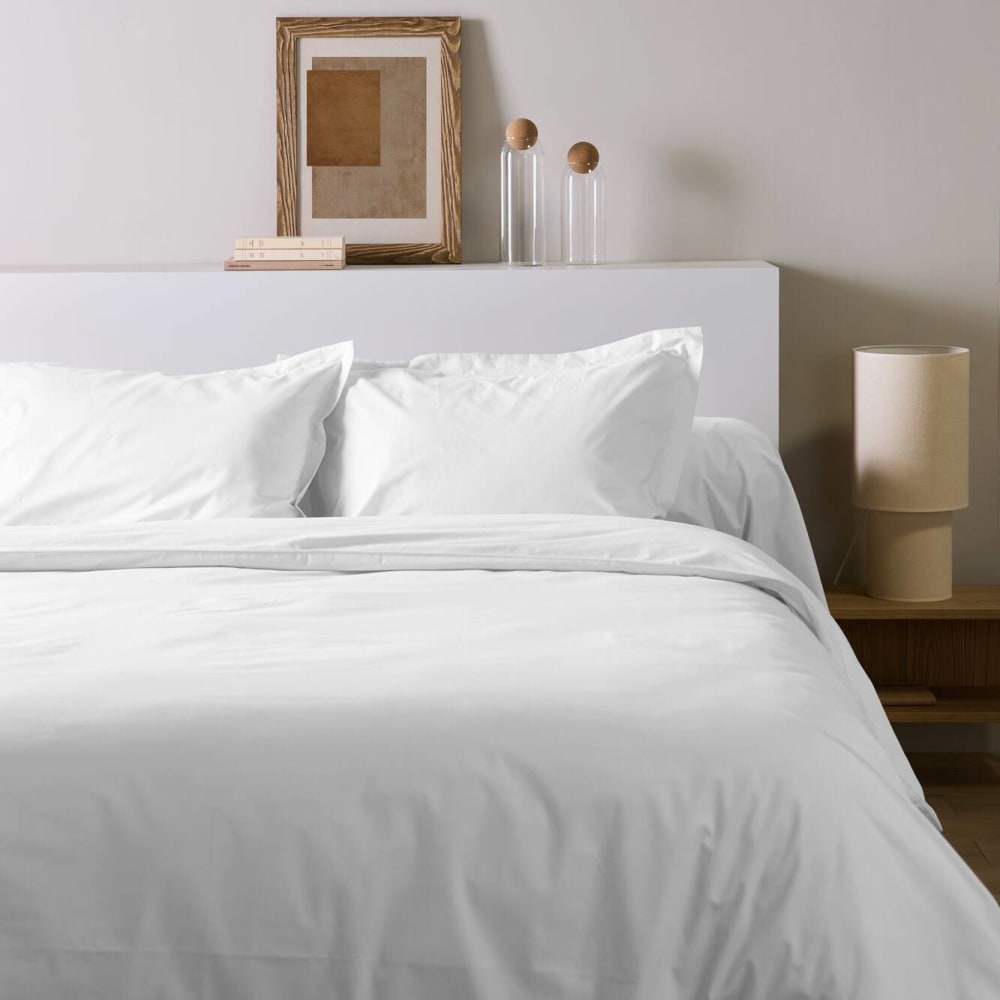 Drap housse en percale bio blanc 140 x 190 cm — vue 3