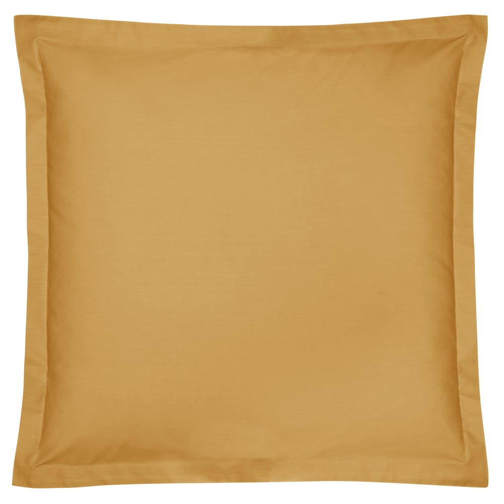 Taies d'oreiller en coton bio jaune curry 65 x 65 cm