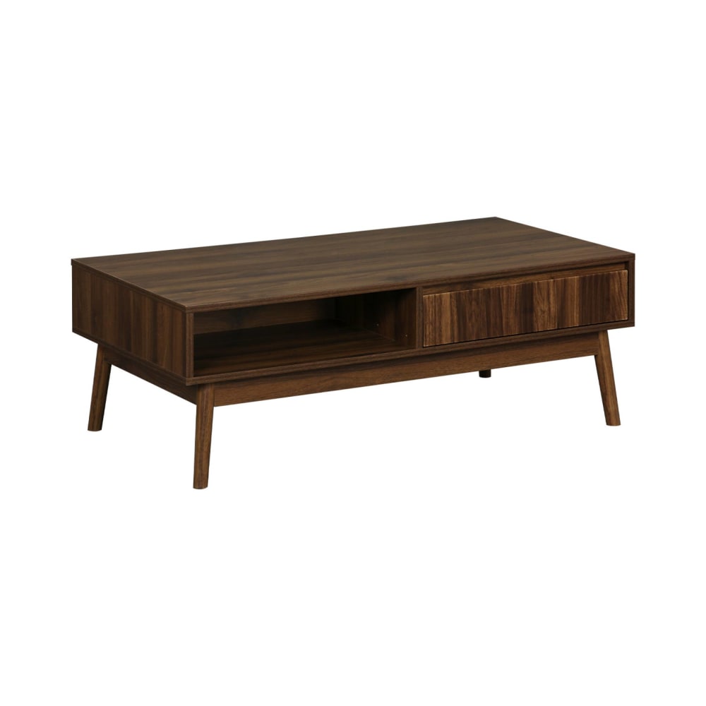 Table basse scandinave, 2 niches, 1 tiroir