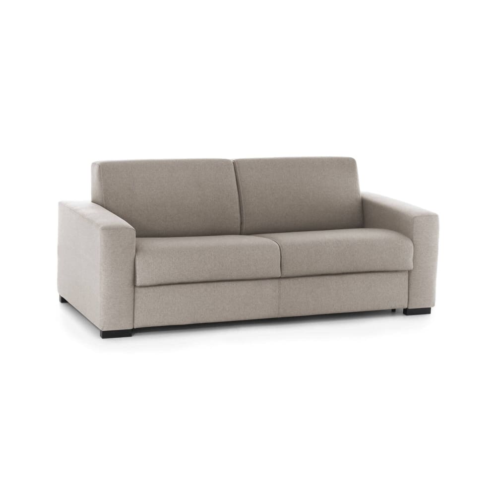 Canapé lit 2 places en similcuir gris tourterelle 180x95h90 cm