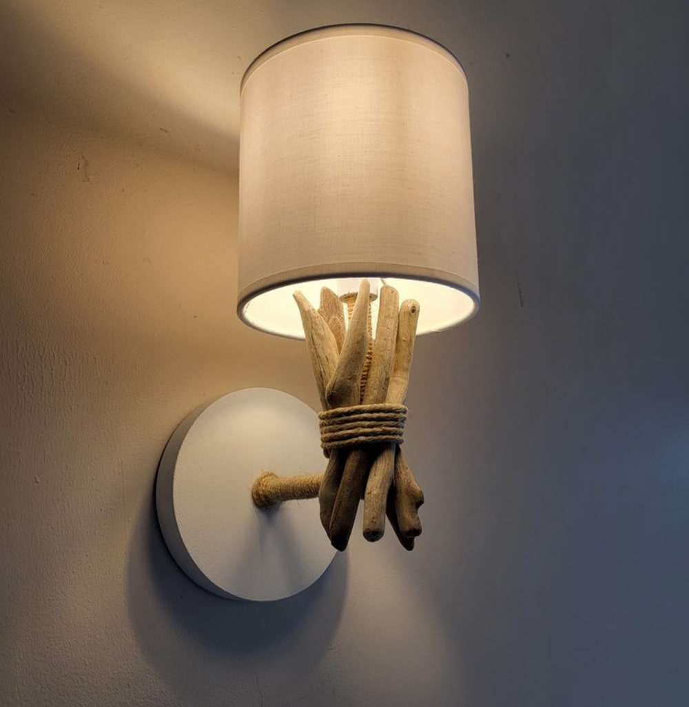 Applique murale en bois recyclé blanc — vue 4