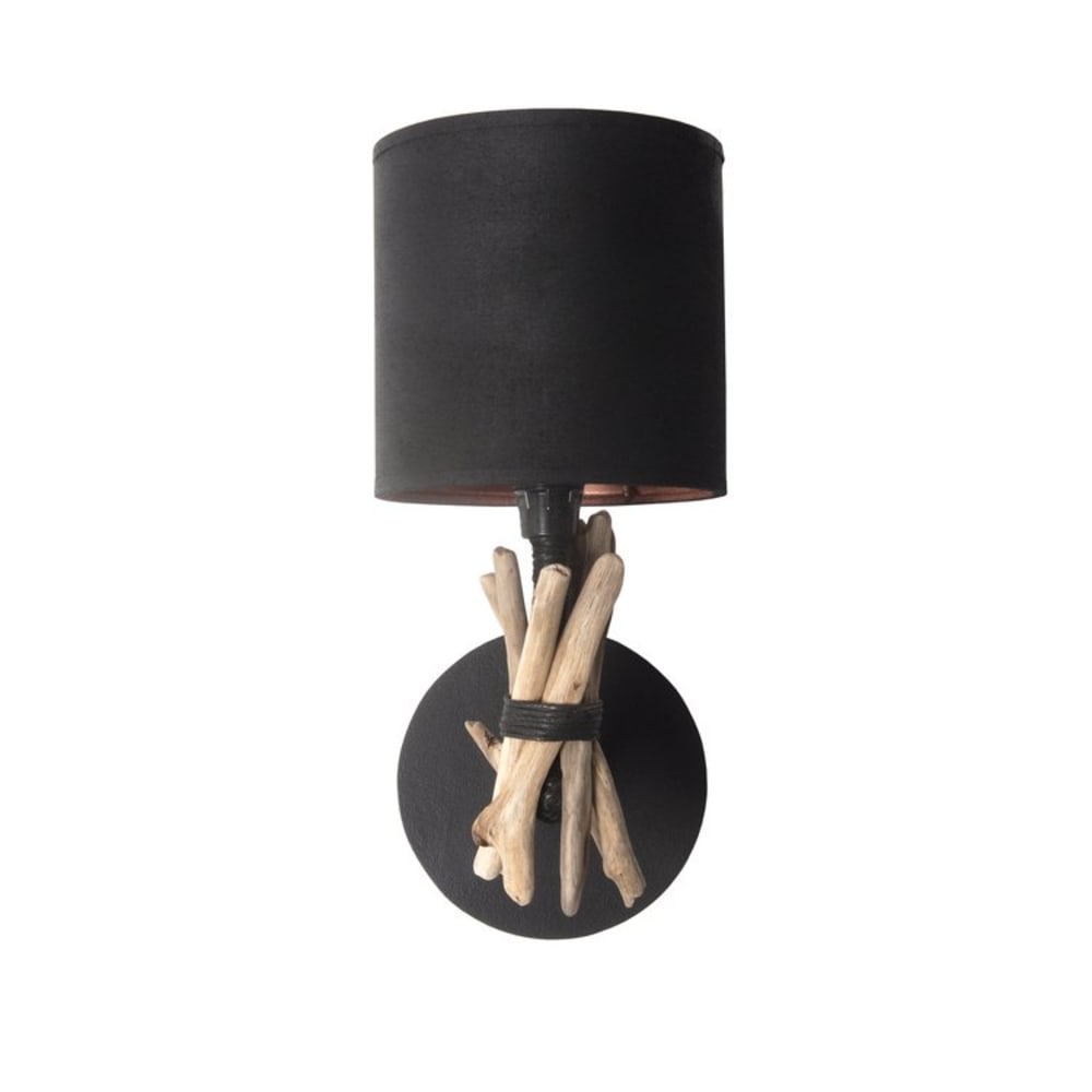 Applique murale en bois recyclé noir