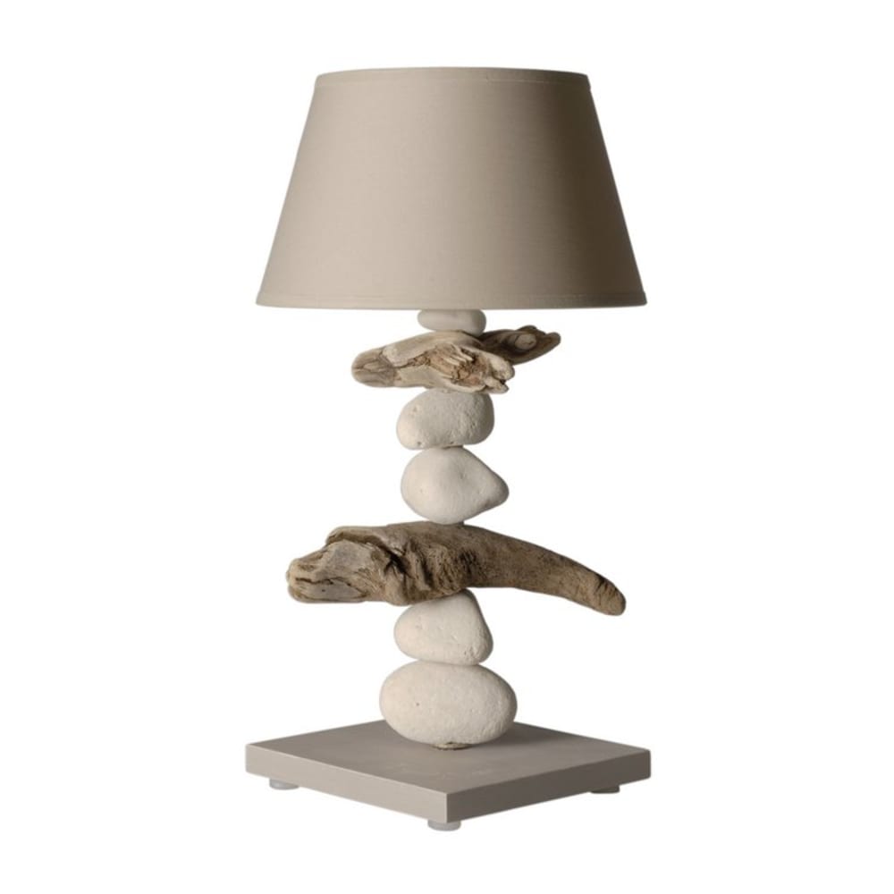 Lampe de chevet en bois taupe