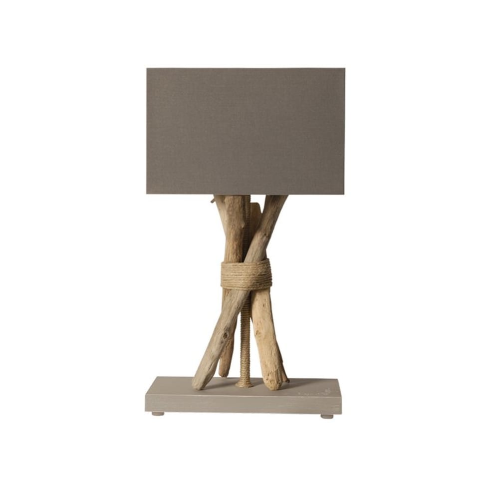 Lampe à poser en bois gris