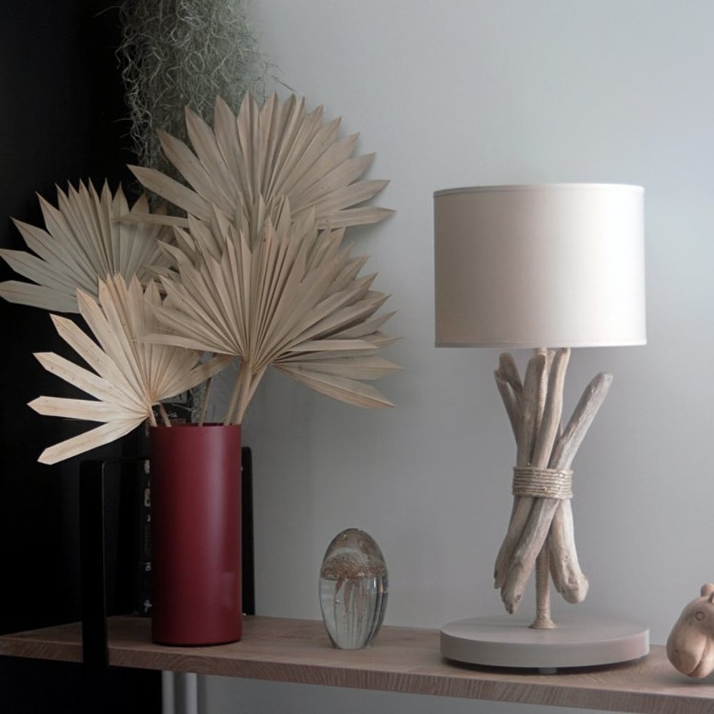 Lampe à poser en bois taupe - Maisons du Monde