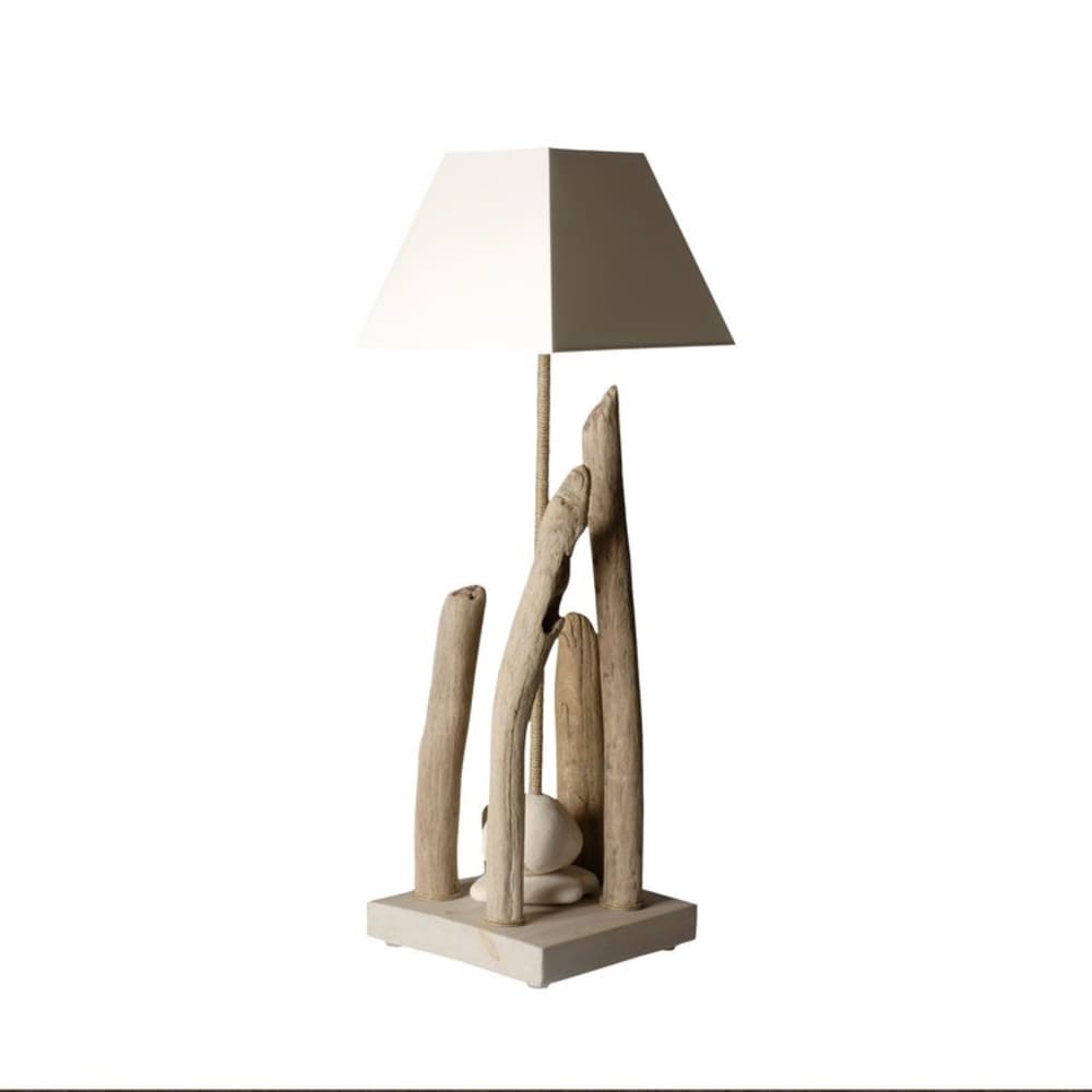 Lampe à poser en bois beige