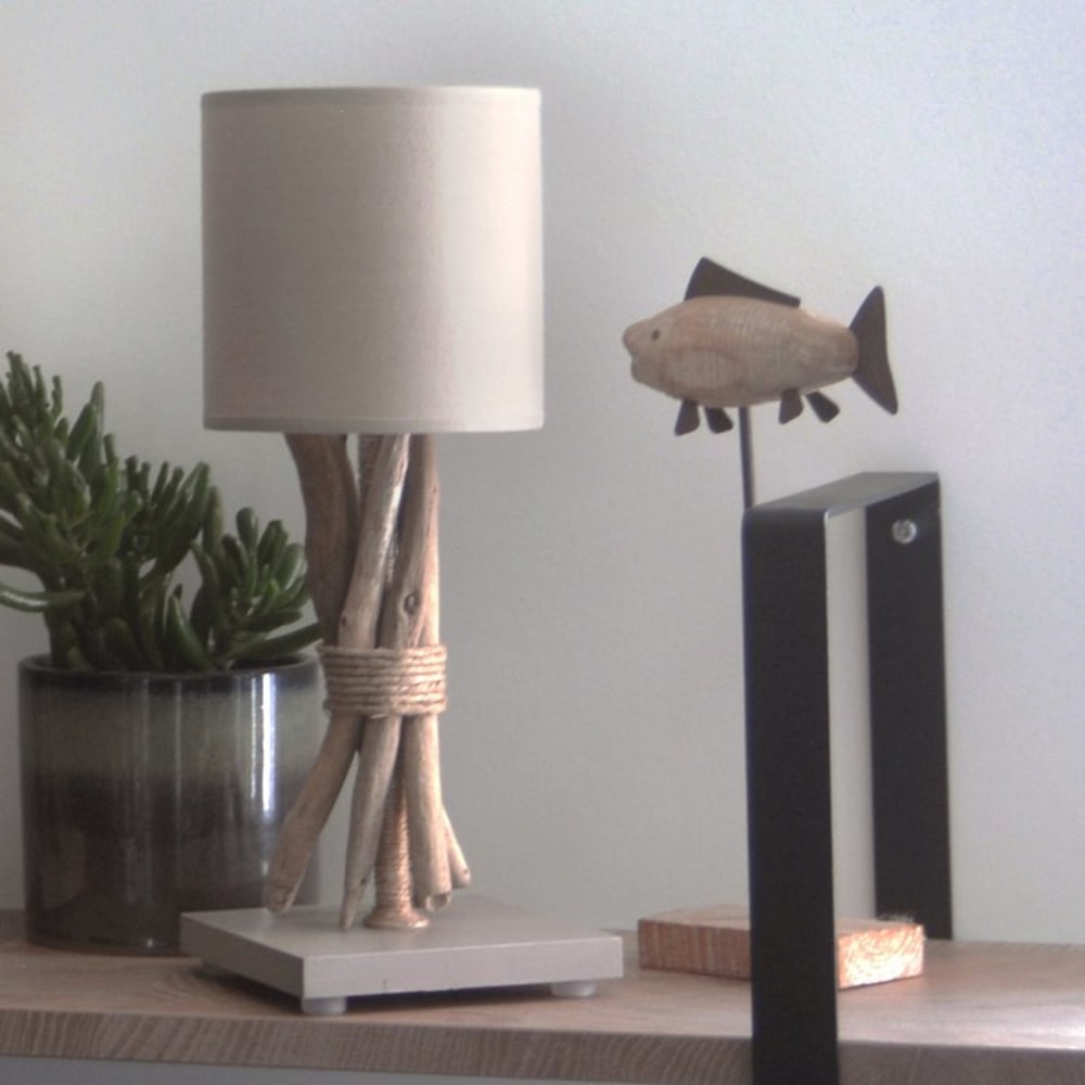 Lampe de chevet en bois taupe - Maisons du Monde