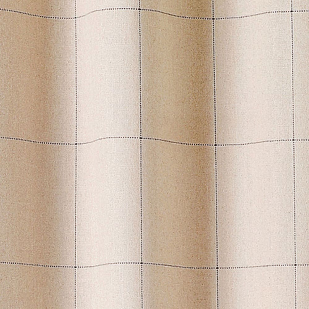 Rideau d'ameublement à grands carreaux lin/polyester crème 135x260 cm — vue 3