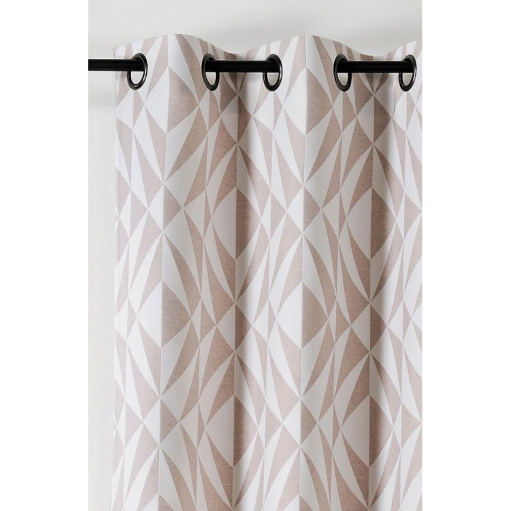 Rideau jacquard géométrique rose
