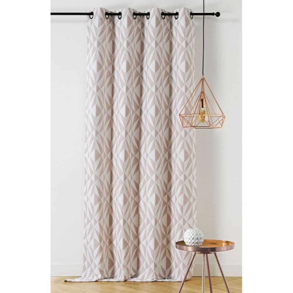 Rideau motif géométrique kaleo - 140x260cm - Rose - Maisons du Monde