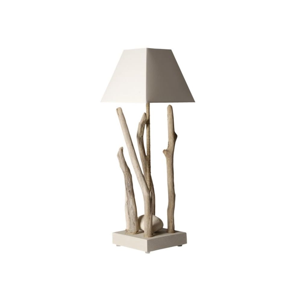 Lampe à poser en bois beige