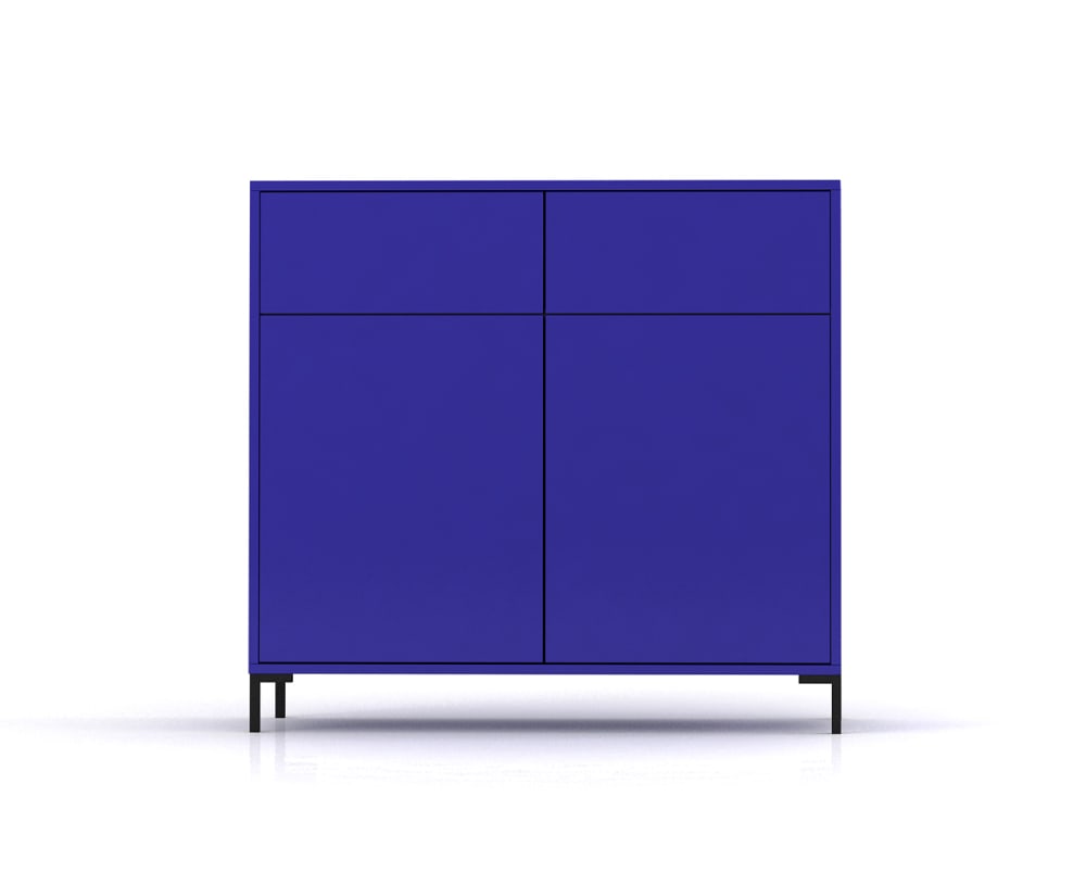 Buffet 2 tiroirs et 2 portes en MDF Bleu Prusse