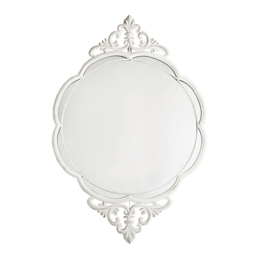 Mathilde M Miroir ovale en métal blanchi
