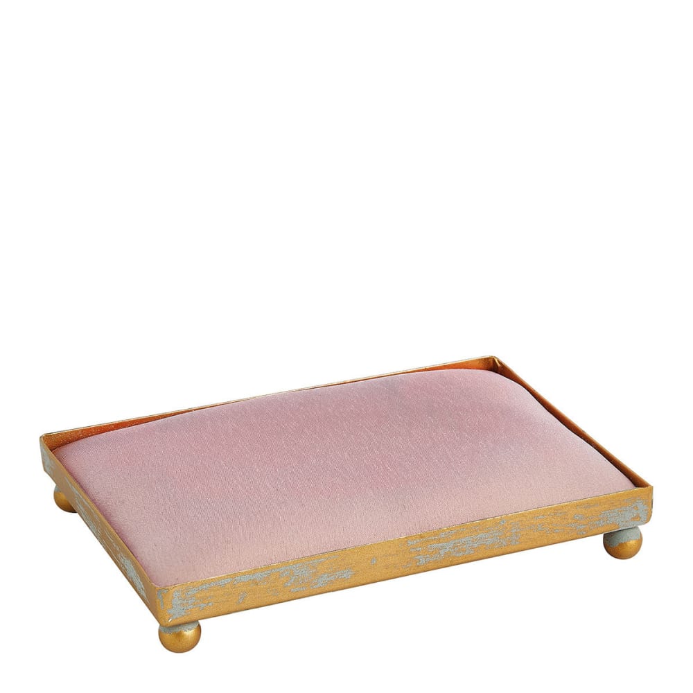 Plateau rectangulaire tapissier rose