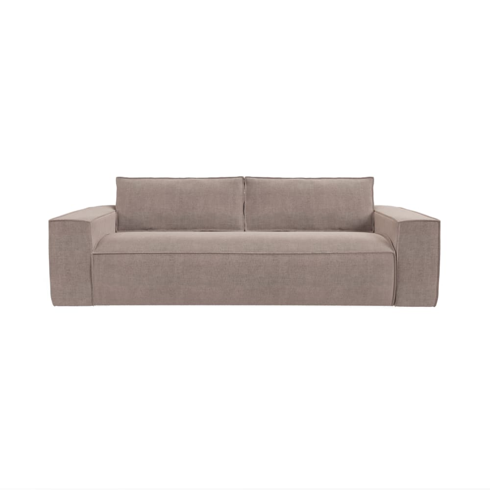 Canapé convertible express dunlopillo velours taupe 160cm