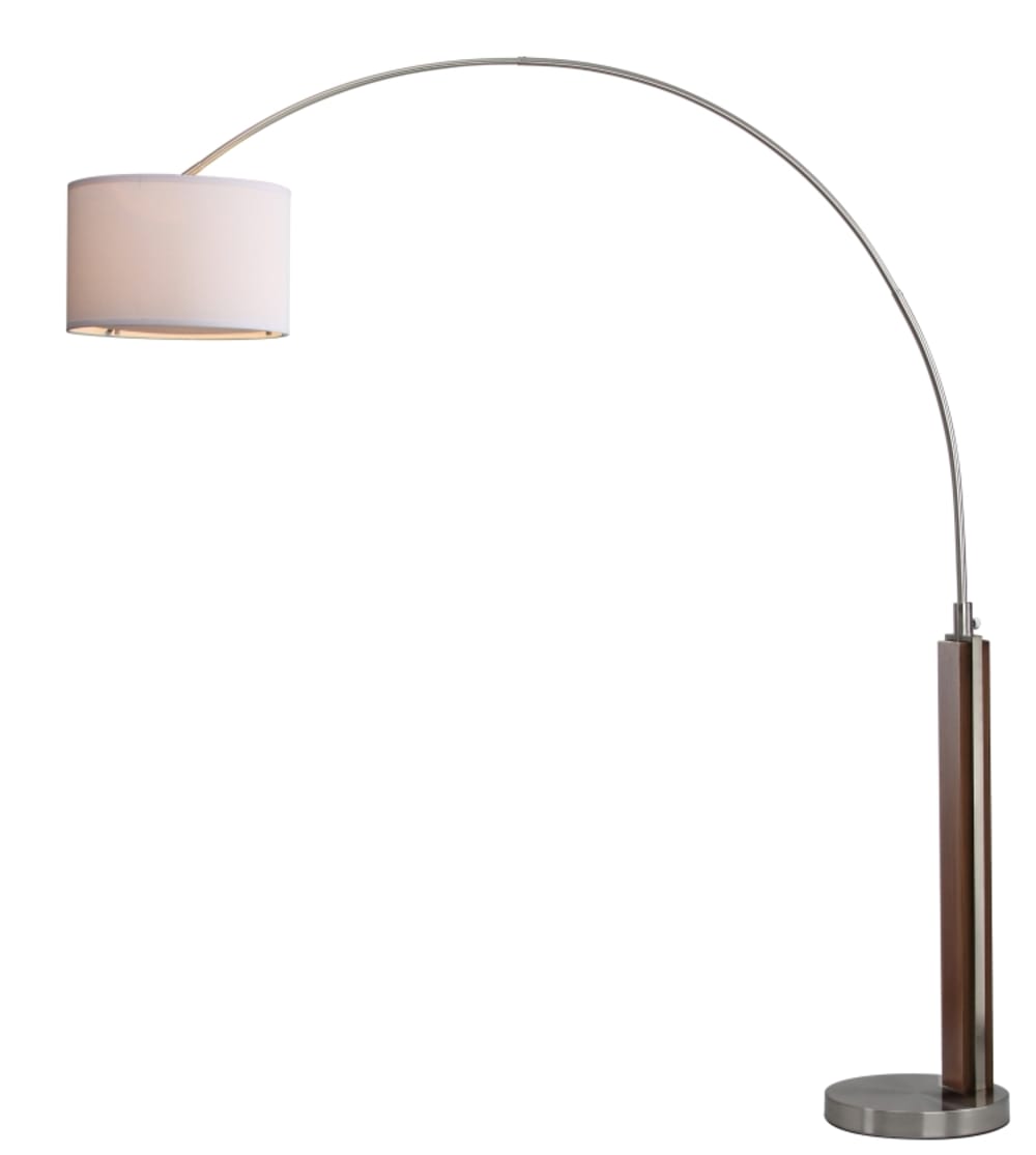 Lampe sur pied en fer/mdf, nickel