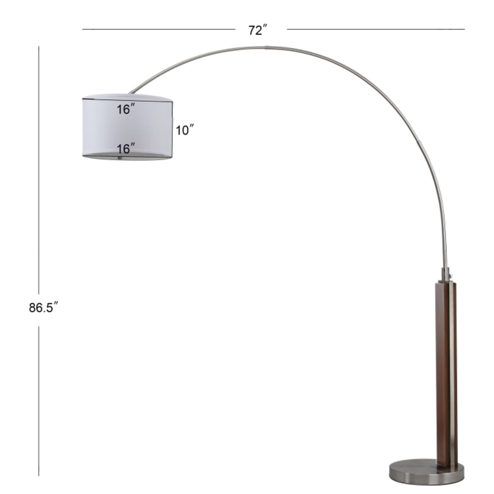 Lampe sur pied en fer/mdf, nickel — vue 4