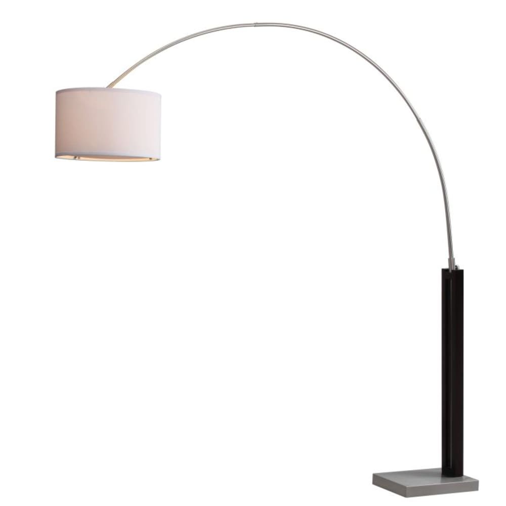 Lampe sur pied en fer/mdf, noir