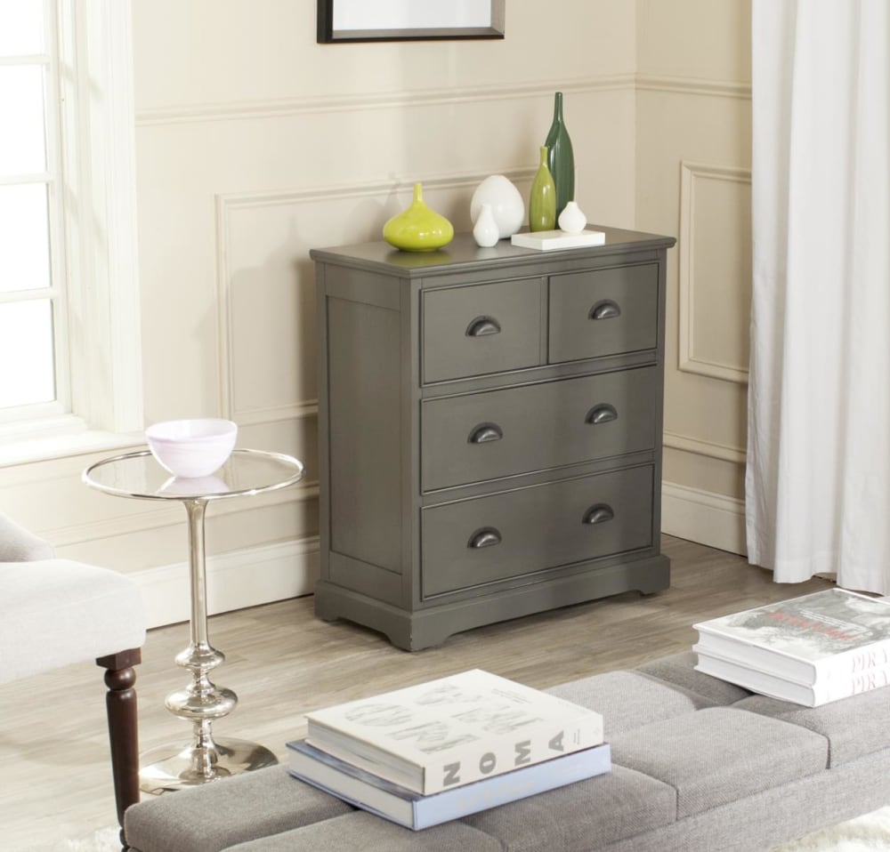 Truhen aus Kiefer/MDF/Holzfurnier, Grau - Maisons Du Monde