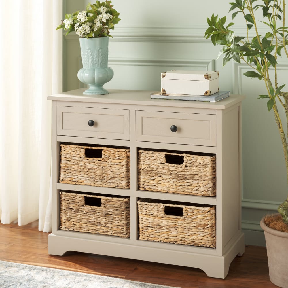 Safavieh Meubles de rangement en bois de pin, gris vintage style contemporain Gris Bois - 76x66x33cm
