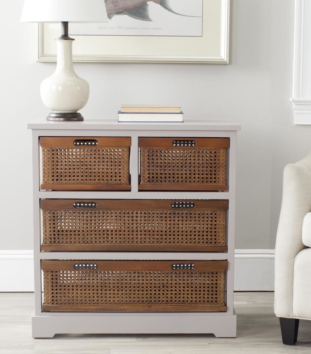 Meubles de rangement en bois de pin gris