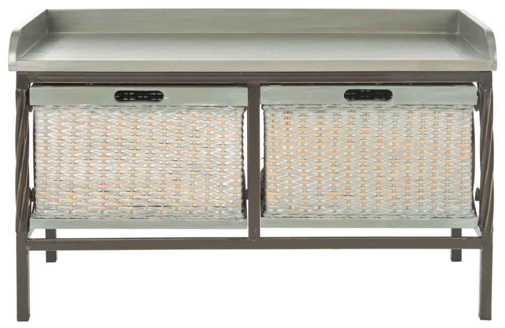 Banc en bois d'orme/mdf, gris Banc en bois d'orme/mdf, gris