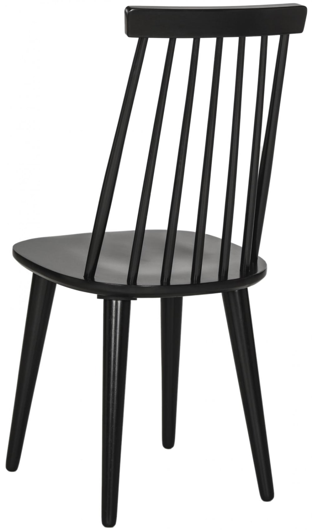 Ensemble de 2 chaises de salle à manger en 100% bois d'hévéa, noir