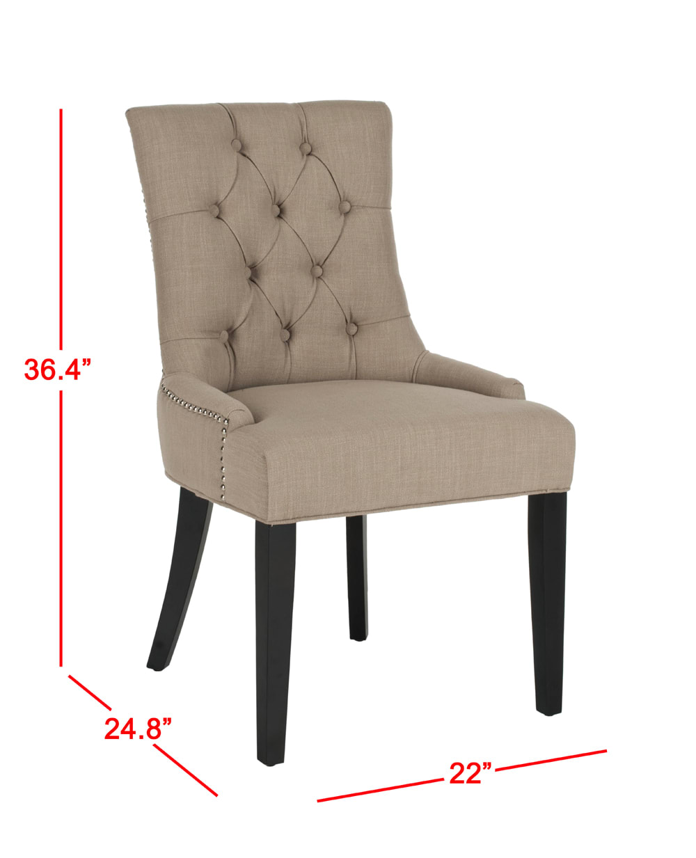 Ensemble de 2 chaises de salle à manger en bouleau/lin, sable - Maisons du Monde