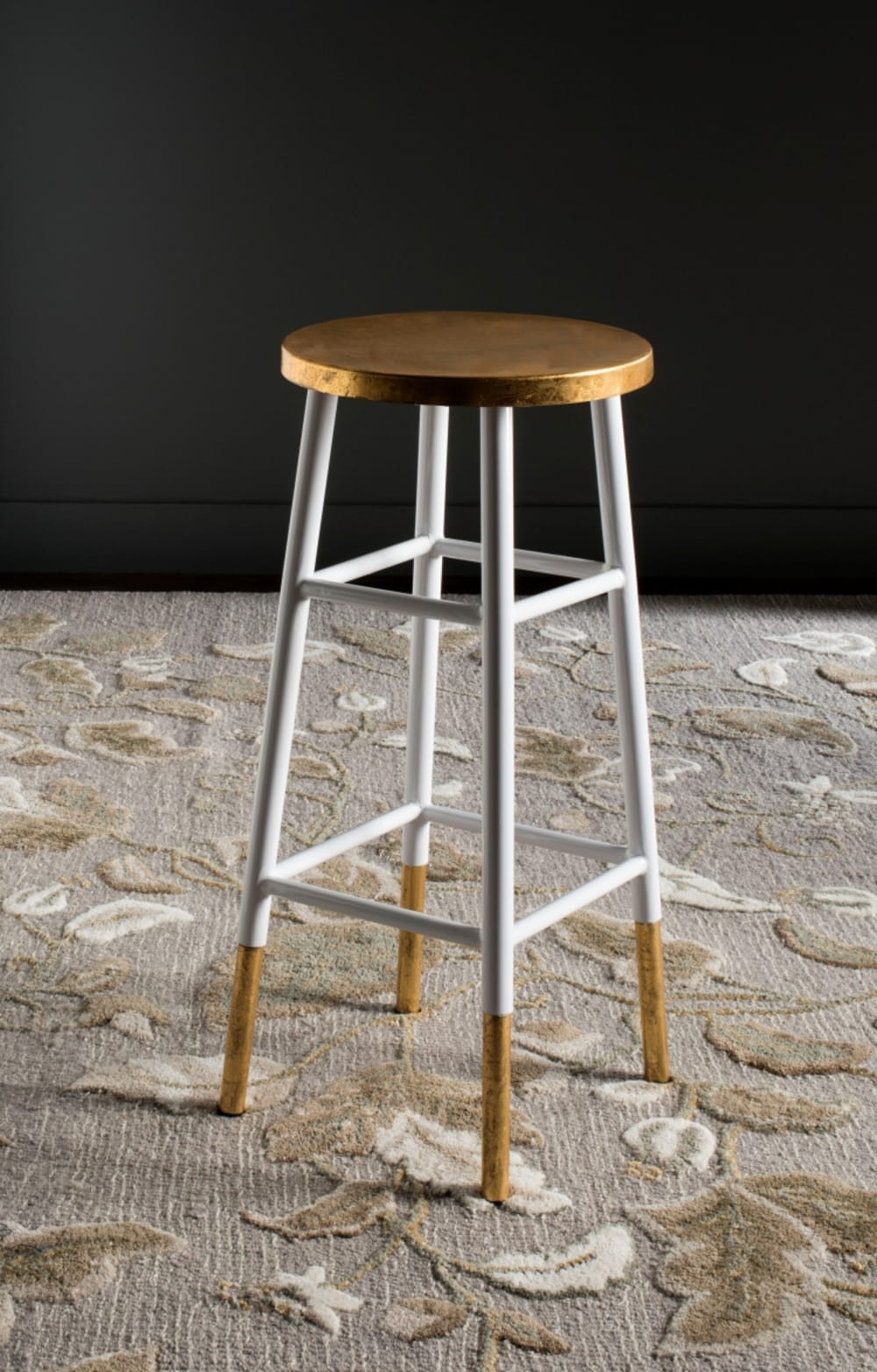 Safavieh Barhocker aus Eisen, Gold style classic chic Weiß Stahl
