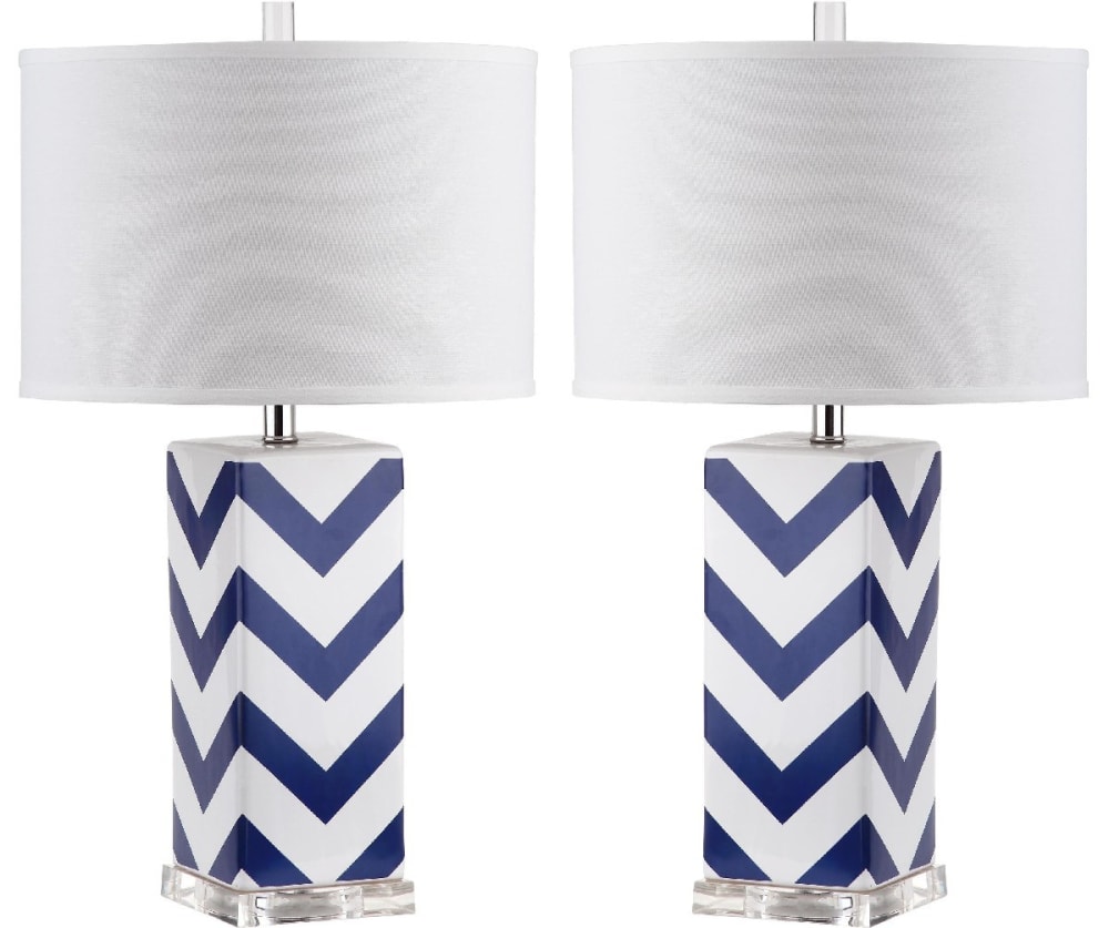 Ensemble de 2 lampes de table en ceramique bleu marine — vue 4