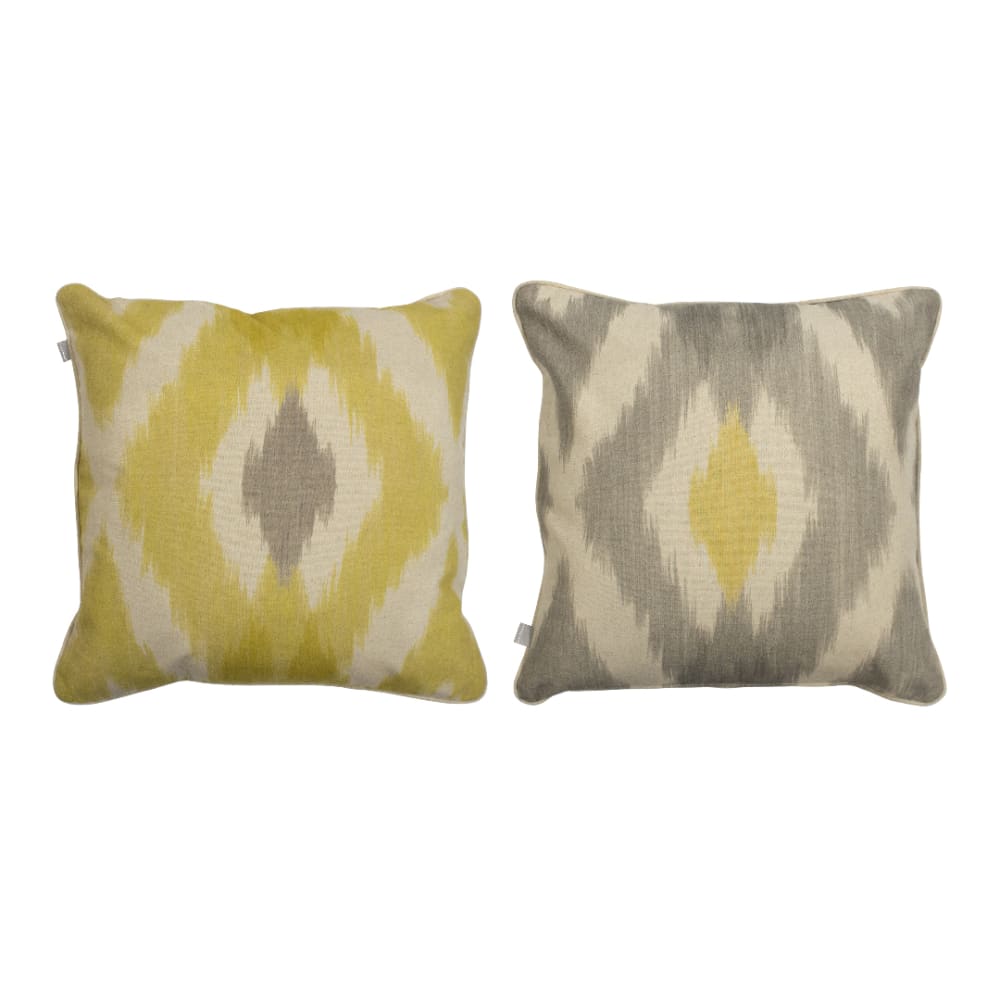 2 Housses de coussins 50x50 cm jaune/gris