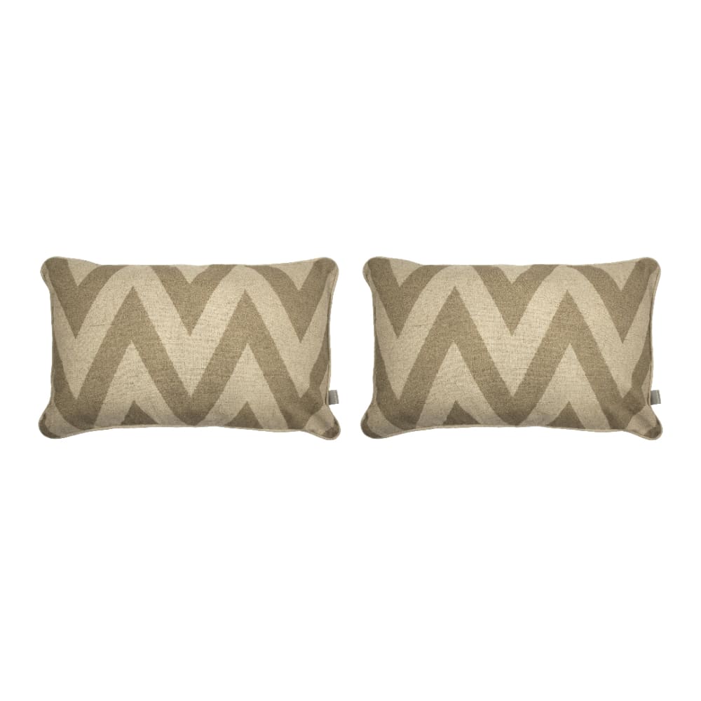 Naf Naf 2er Set Baumwollkissenbezüge 30x50; Leinenbraun Beige Baumwolle