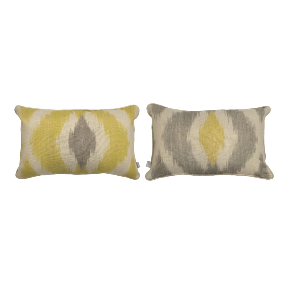 2 Housses de coussins 30x50 cm jaune/gris