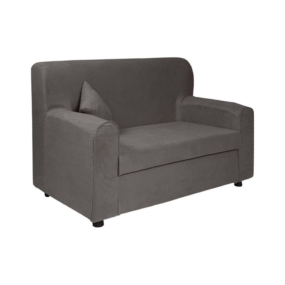 Dmora Festes 2-Sitzer-Sofa aus grauem Stoff, 125 x 73 x 85 cm style modern - Holz