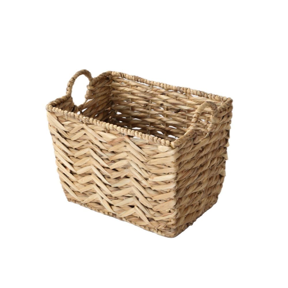 Calicosy Hoher korb aus Wasserhyazinthe - L40xH30 cm - style landhaus Beige Naturfasern