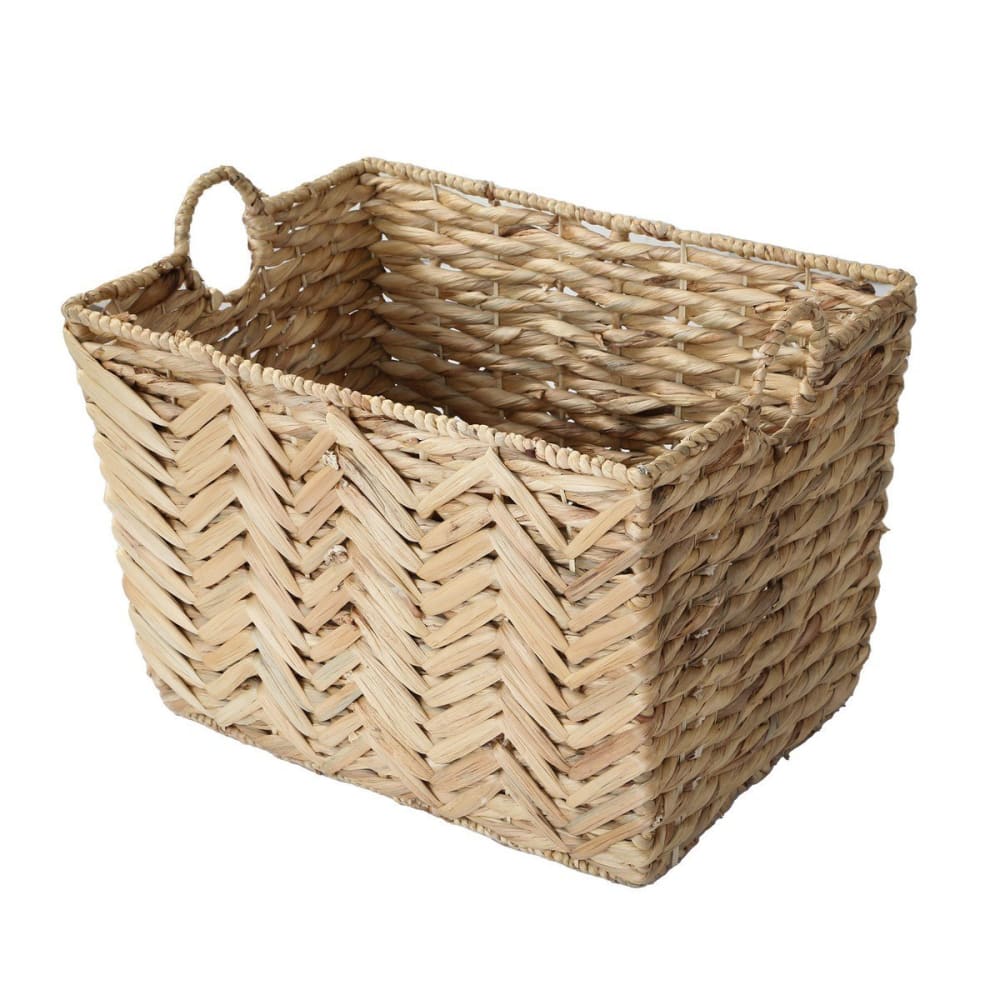 Panier haut en jacinthe d'eau grand modèle - H37 cm