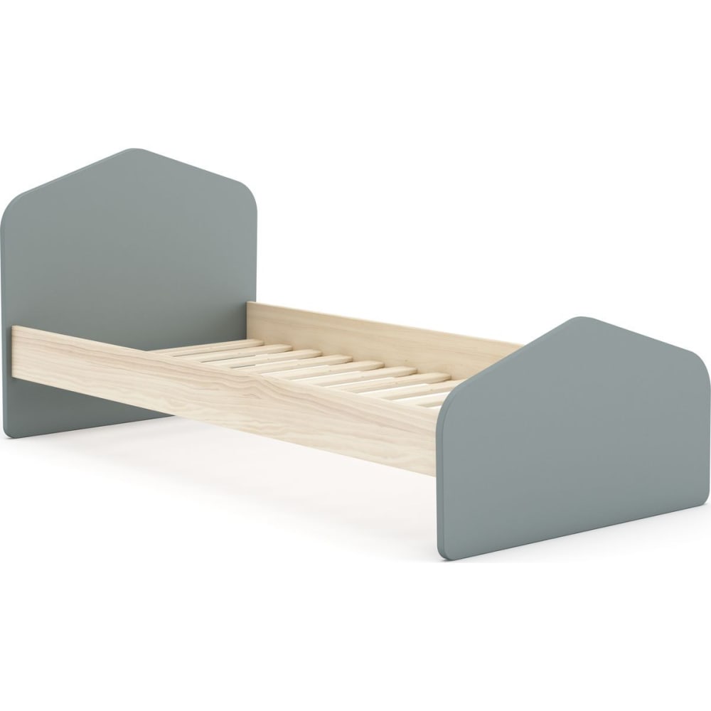 Lit enfant 90x190 cm avec tête de lit en bois vert kaki