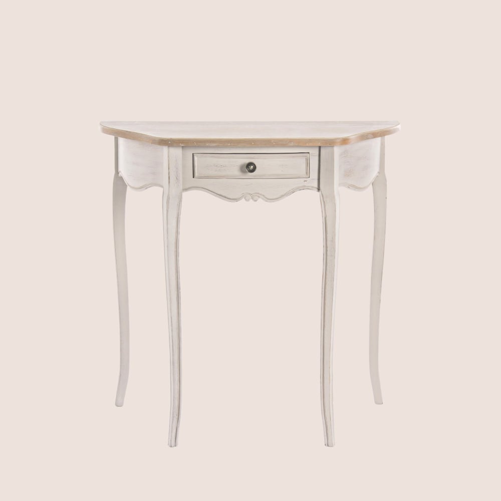 Console demi lune 1 tiroir en bois - Maisons du Monde