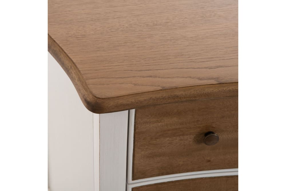 Commode baroque bois et blanc cassé 3 tiroirs L100 - Maisons du Monde