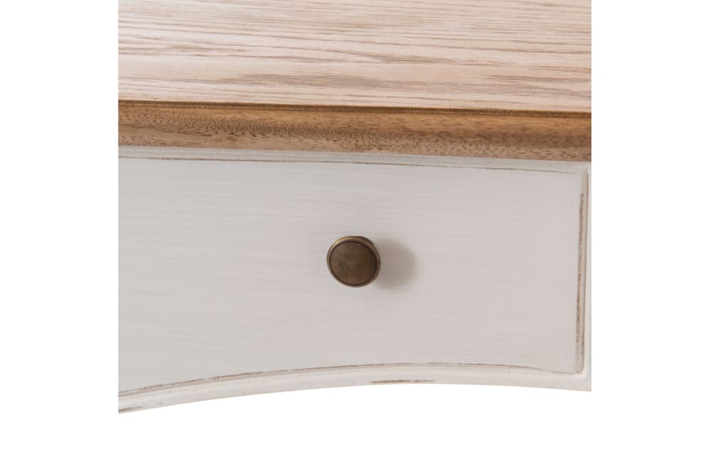 Console romantique en bois blanc shabby chic 1 tiroir 2 tablettes - Maisons du Monde