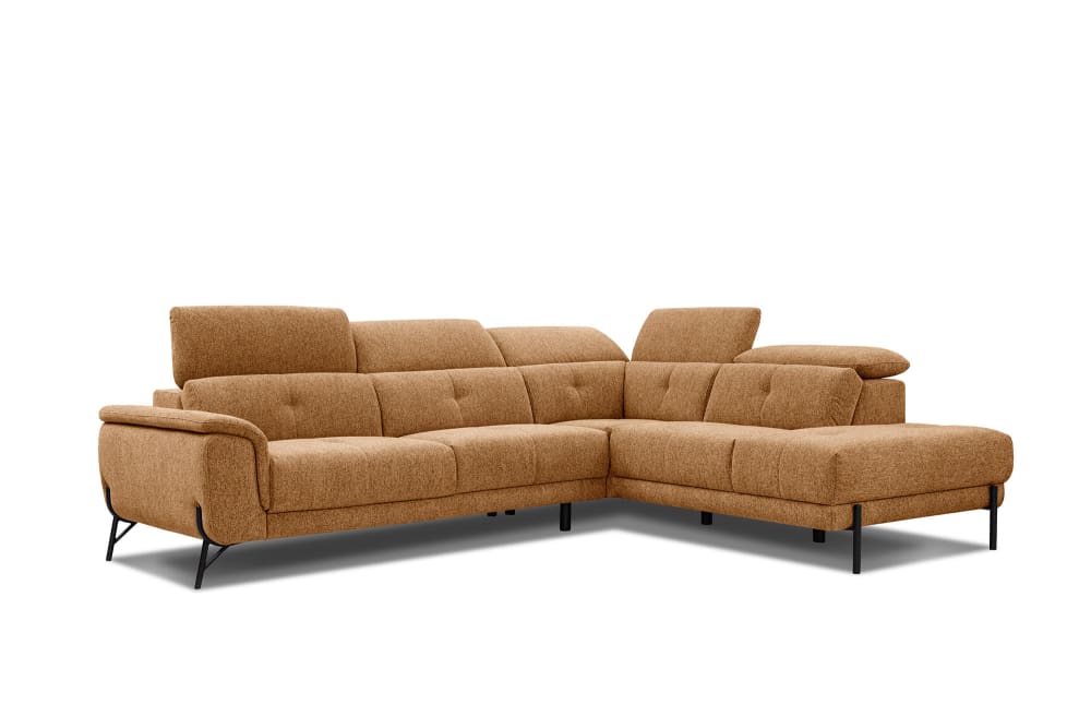 WOZIMO Ecksofa 5-Sitzer mit verstellbare Kopfstützen, orange Orange
