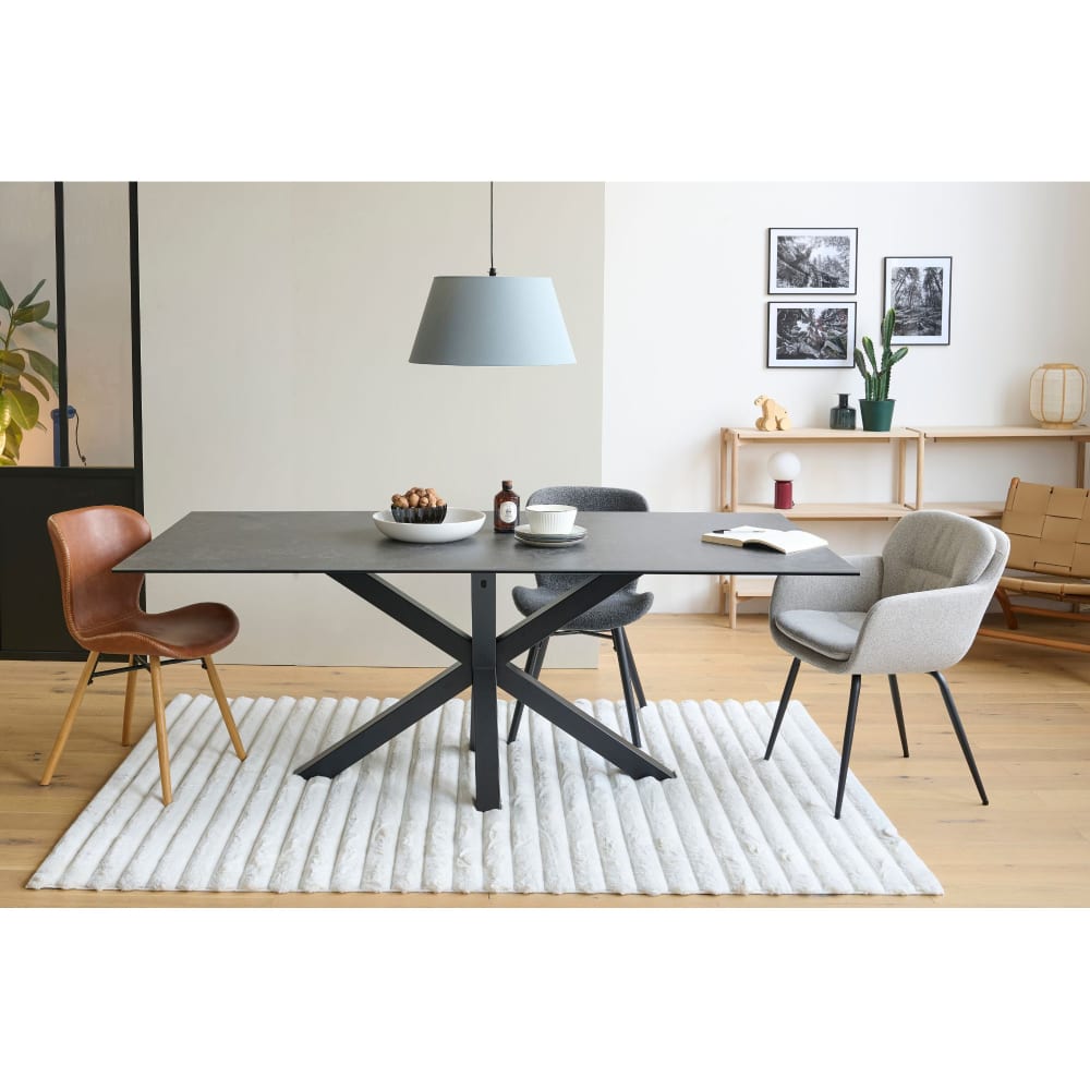 Table rectangulaire en céramique L200 gris