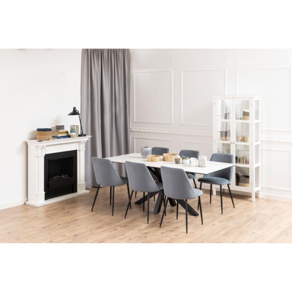 Table rectangulaire en céramique L200 blanc marbre