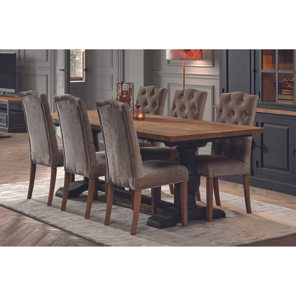 Table rectangulaire en teck piétement noir poutre l260 - Maisons du Monde