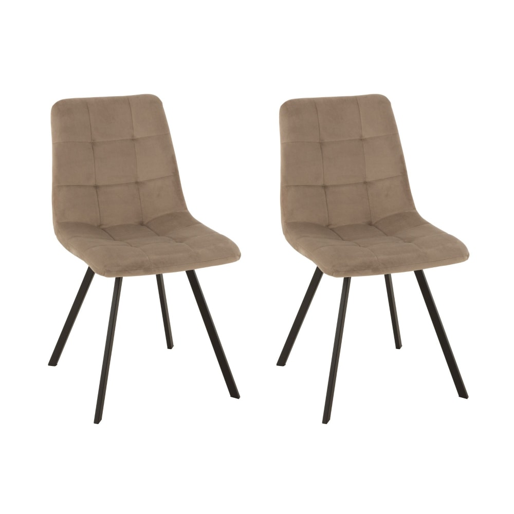 Lot de 2 chaises en velours - peau